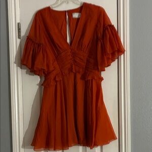 ASOS Orange Mini Dress with Flared Sleeves